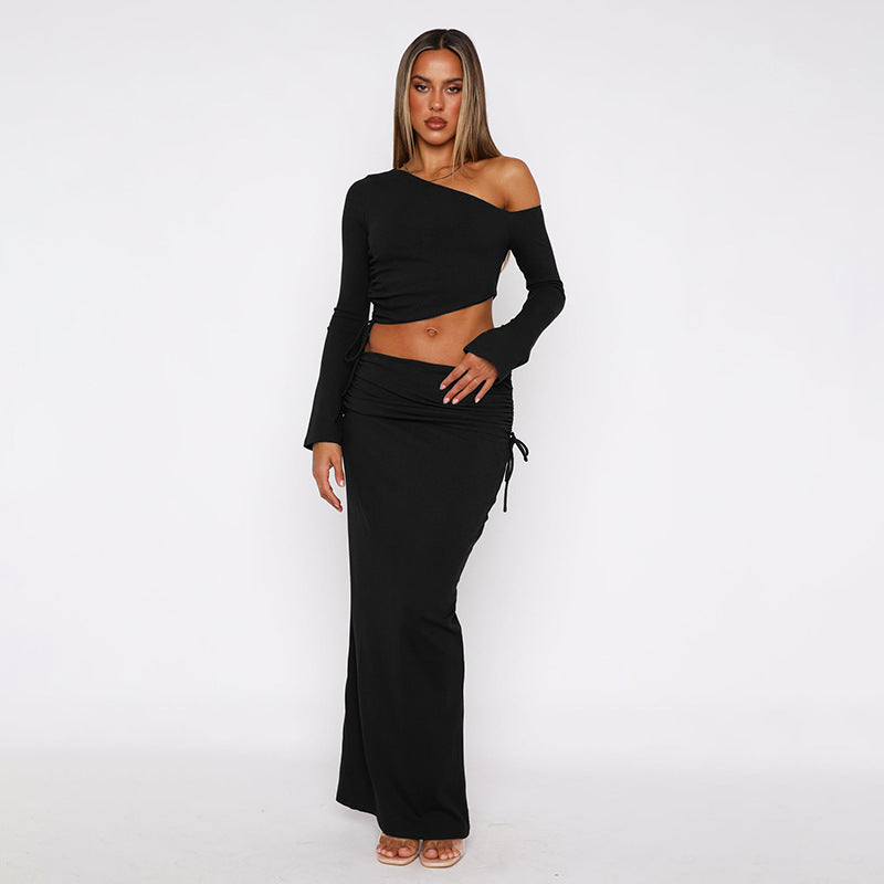 EWOOWE | Off-shoulder Top And Skirt Set