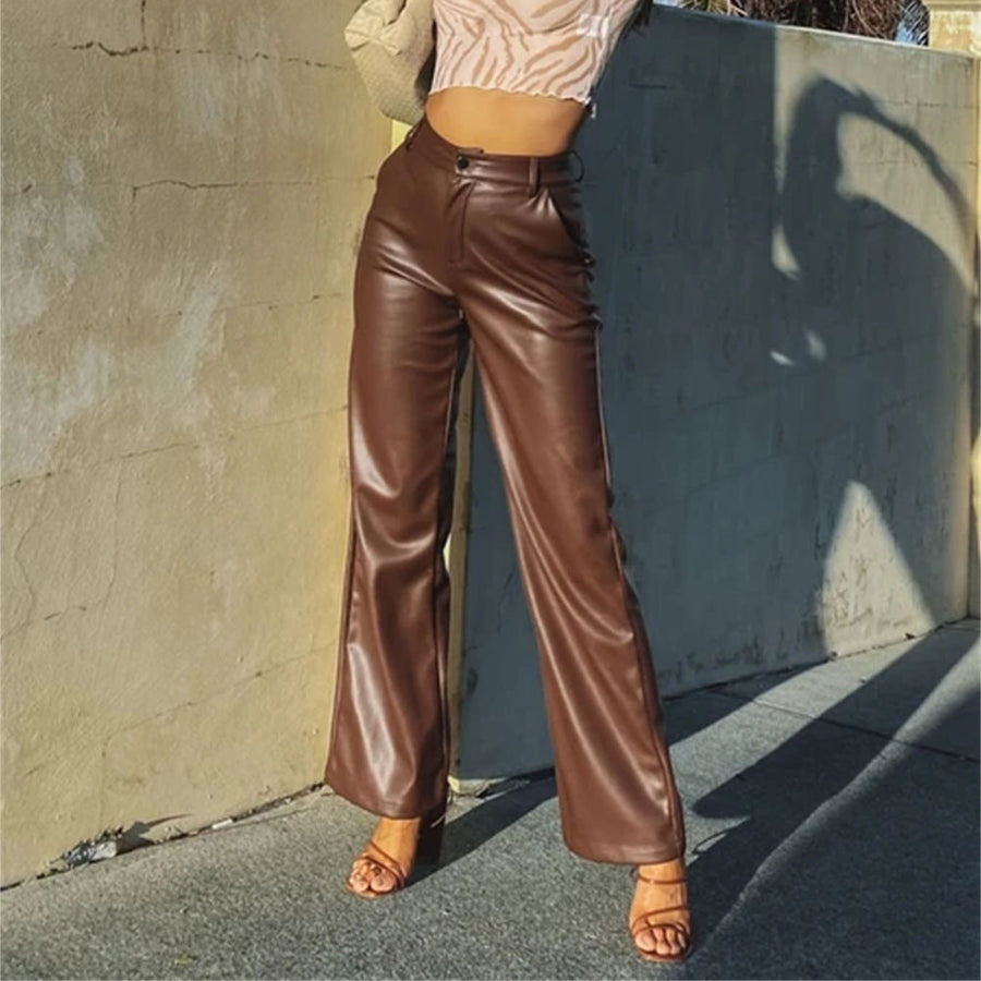 EWOOWE | High Elastic PU Leather Pants Leggings