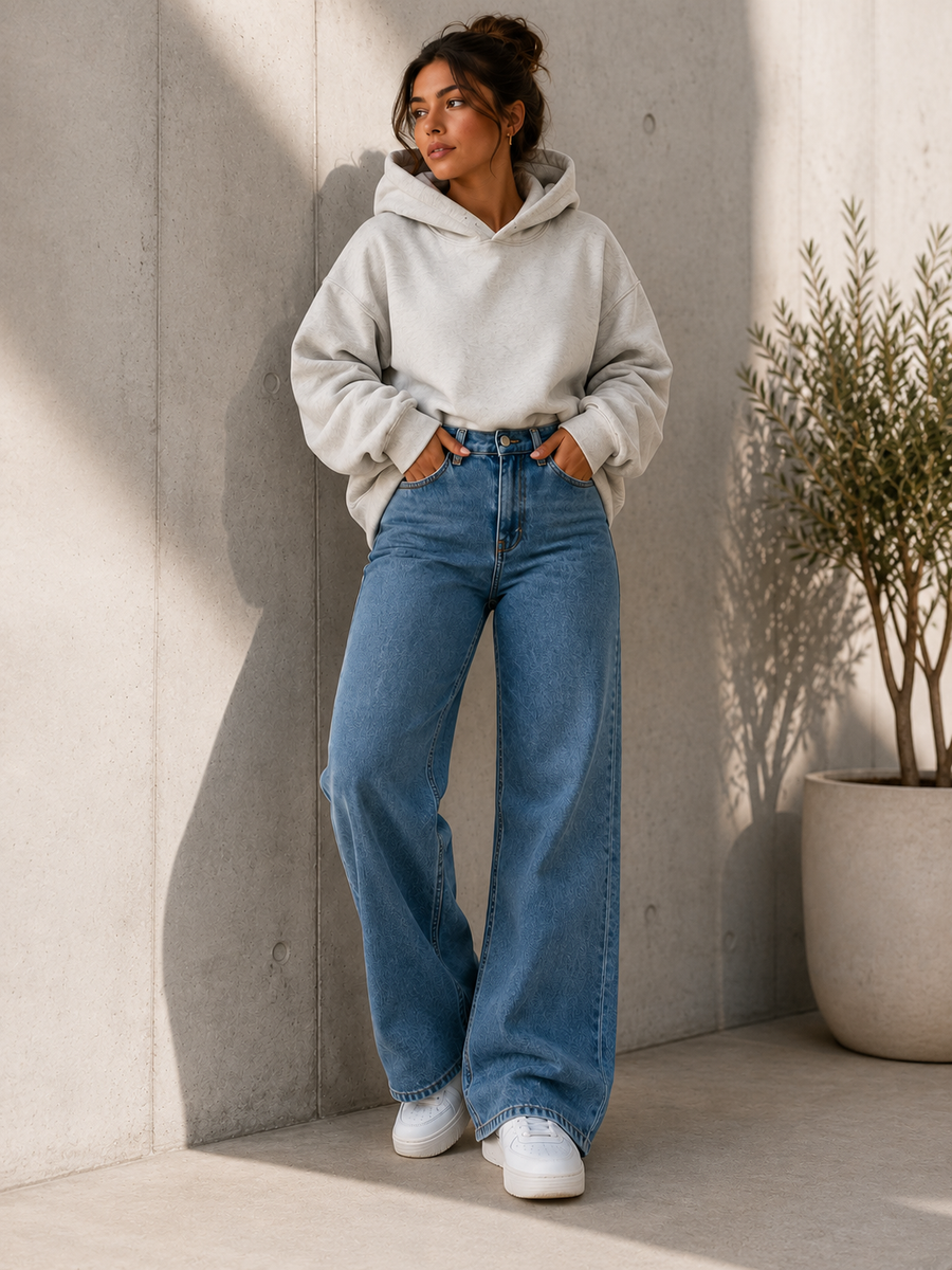 EWOOWE | High-Waist Wide-Leg Denim